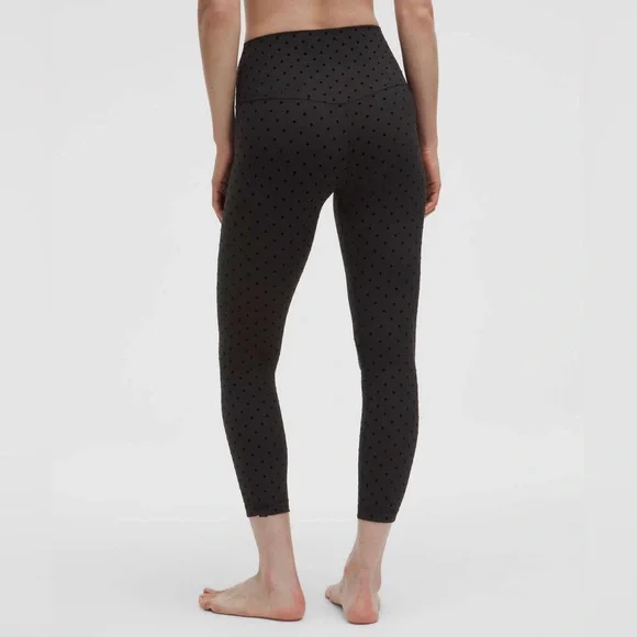 Lululemon Align High-Rise Pant 25" *Flocked in Polka Flock Black Size 12 - Picture 3 of 7